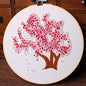 Cherry Blossom Tree Embroidery Starter Kit – QIUDU Beginner DIY Hand Stitch Set with Color Threads and Needles