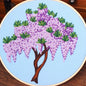 Cherry Blossom Tree Embroidery Starter Kit – Beginner DIY Hand Stitch Set with Color Threads & Needles