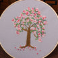 Cherry Blossom Tree Embroidery Starter Kit – Beginner DIY Hand Stitch Set with Color Threads & Needles