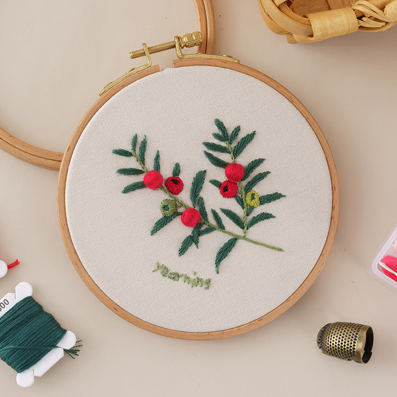 QIUDU embroidery kit printed fabric pattern detail