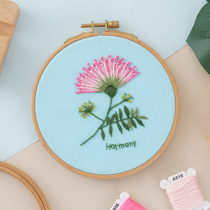 QIUDU DIY embroidery kit beginner working on floral design