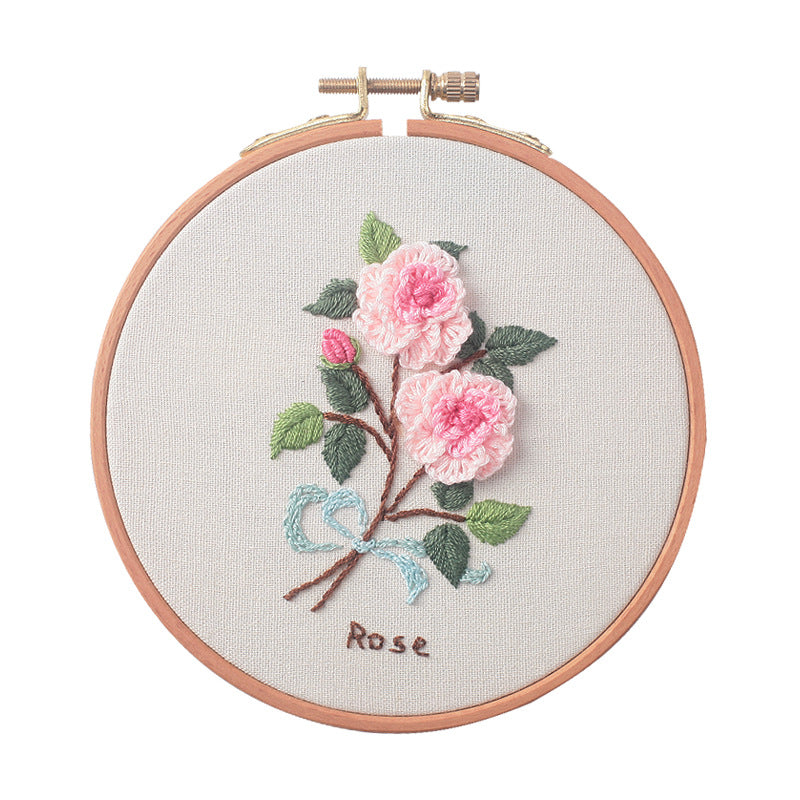 QIUDU embroidery kit lavender pattern step-by-step guide