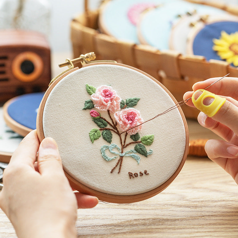 QIUDU embroidery starter kit complete set with fabric threads and needles