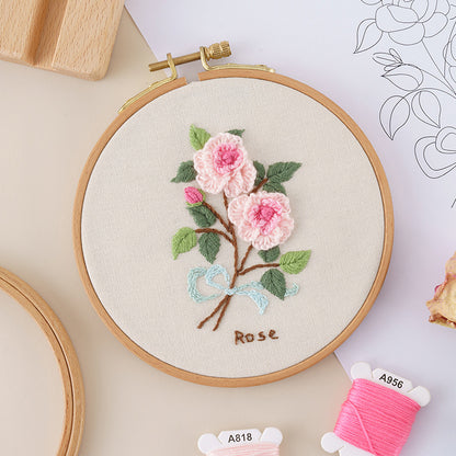 QIUDU embroidery kit needle and thread detail close-up