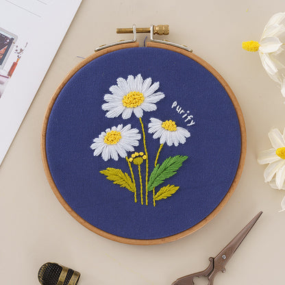 QIUDU embroidery kit sunflower design finished example