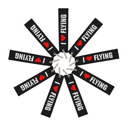 I Love Flying Embroidered Keychain – Aviation Gift for Pilots & Flight Lovers