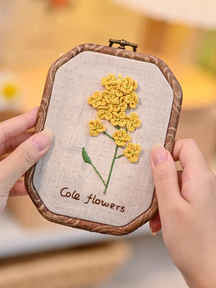 Embroidery Kit for Beginners — 3D Flower Hand Stitching DIY Craft Kit with Frame | All Supplies Included