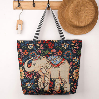 Chinese Embroidered Tote Bag – Women's Large Capacity Shoulder Bag