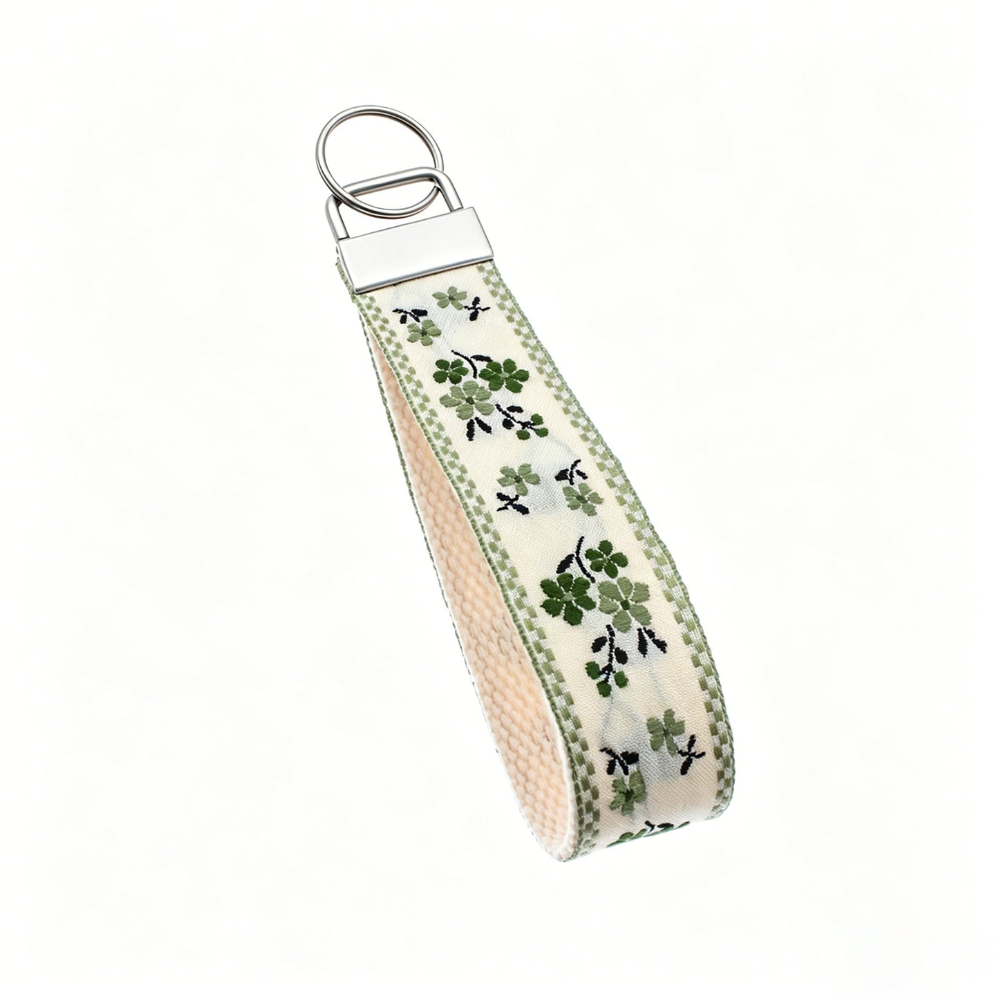 QIUDU embroidered keychain women holding lifestyle shot