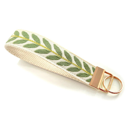 QIUDU embroidered keychain Style 3 handmade fabric detail