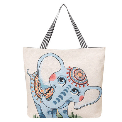 QIUDU Chinese embroidered tote bag tablecloth cat embroidery