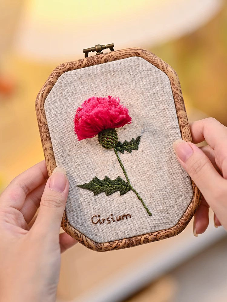 Embroidery Kit for Beginners — 3D Flower Hand Stitching DIY Craft Kit with Frame | All Supplies Included