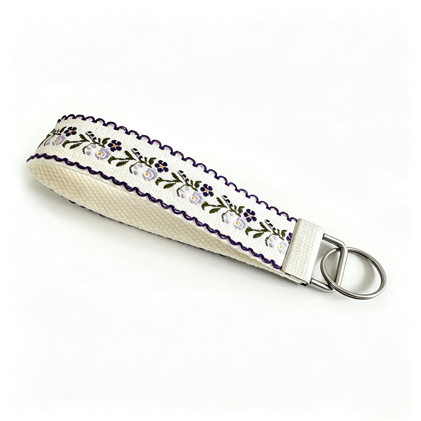 QIUDU embroidered wristlet keychain lifestyle bag accessory