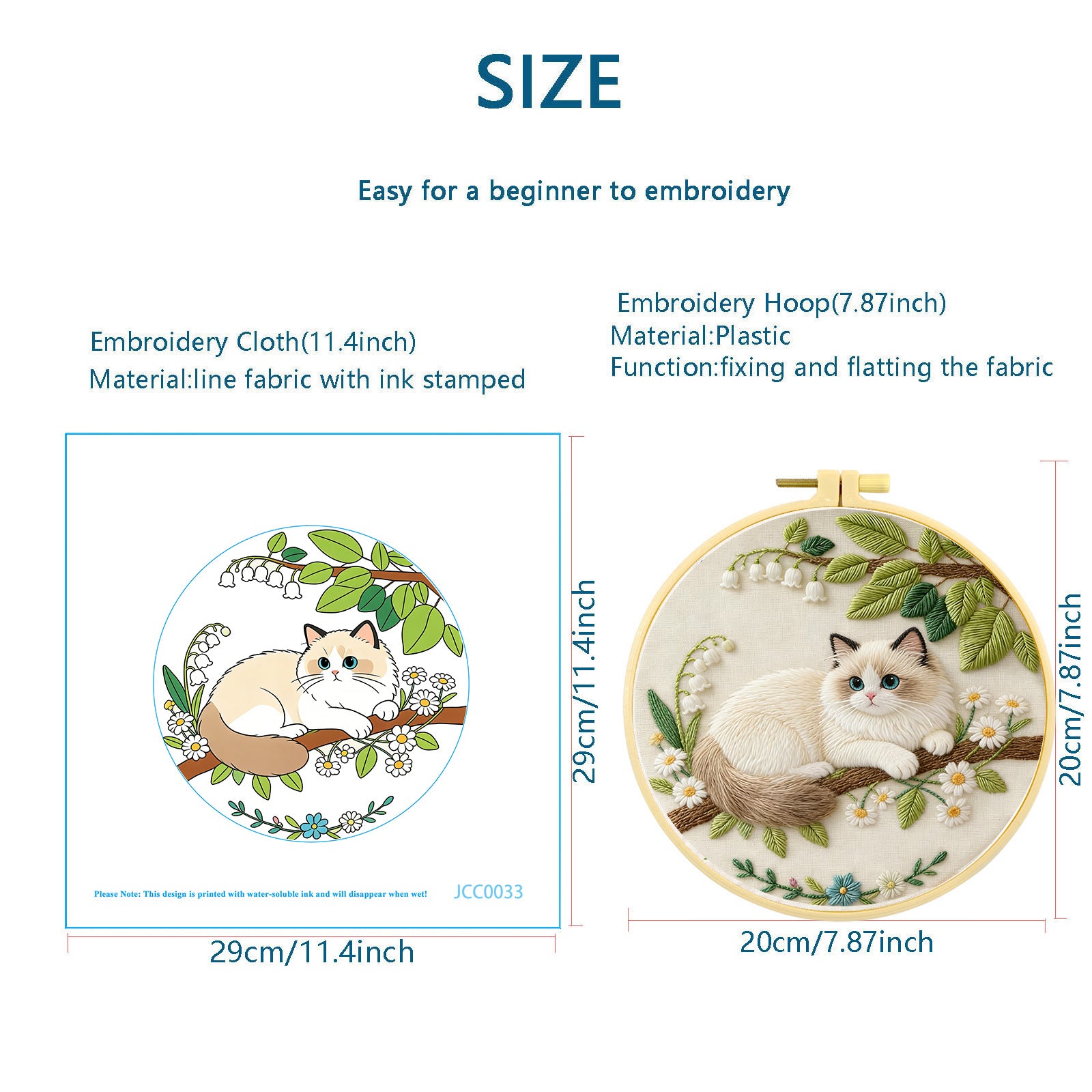 Cat embroidery floss thread set all colors included for full design