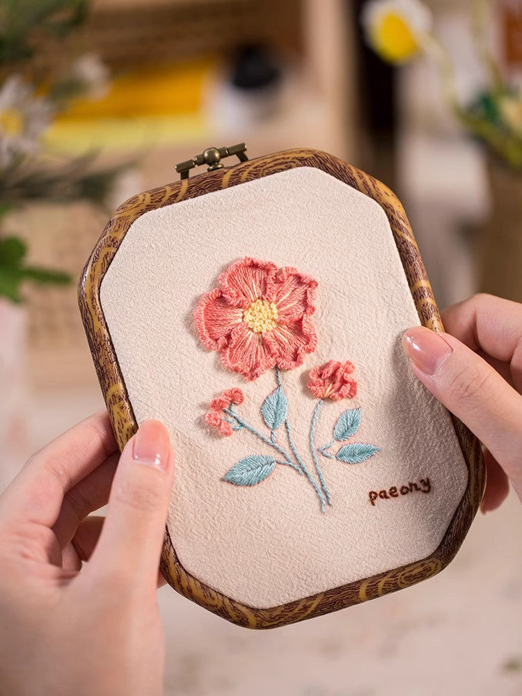Embroidery Kit for Beginners — 3D Flower Hand Stitching DIY Craft Kit with Frame | All Supplies Included