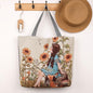 QIUDU Chinese embroidered tote bag multiple designs flat lay
