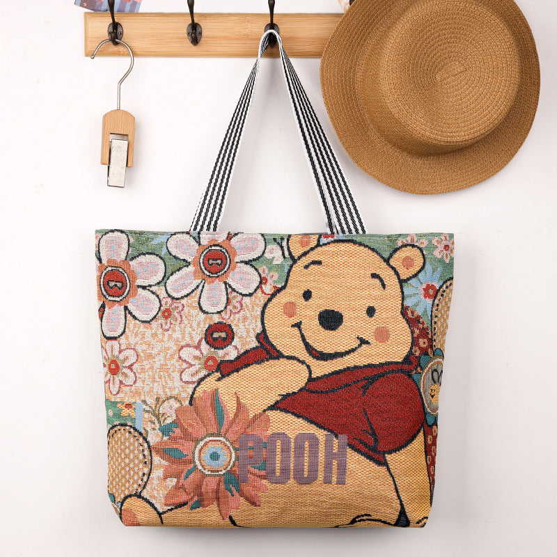 QIUDU Chinese embroidered tote bag hot air balloon design detail