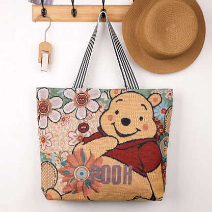 QIUDU Chinese embroidered tote bag hot air balloon design detail