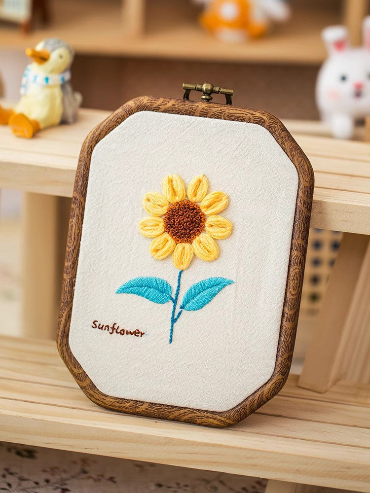 Embroidery Kit for Beginners — 3D Flower Hand Stitching DIY Craft Kit with Frame | All Supplies Included