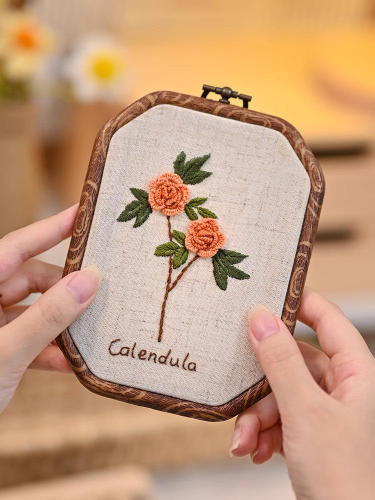 Embroidery Kit for Beginners — 3D Flower Hand Stitching DIY Craft Kit with Frame | All Supplies Included