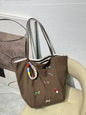 QIUDU embroidered canvas tote bag size reference and dimensions