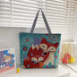 QIUDU Chinese embroidered tote bag shoulder strap detail
