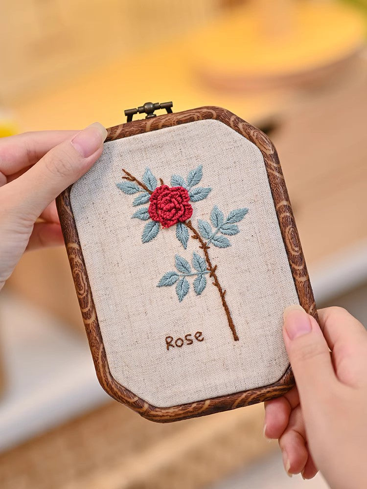 Embroidery Kit for Beginners — 3D Flower Hand Stitching DIY Craft Kit with Frame | All Supplies Included