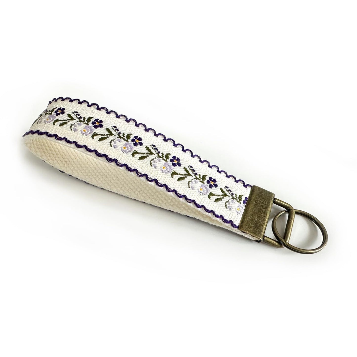 QIUDU embroidered keychain hardware quality close-up